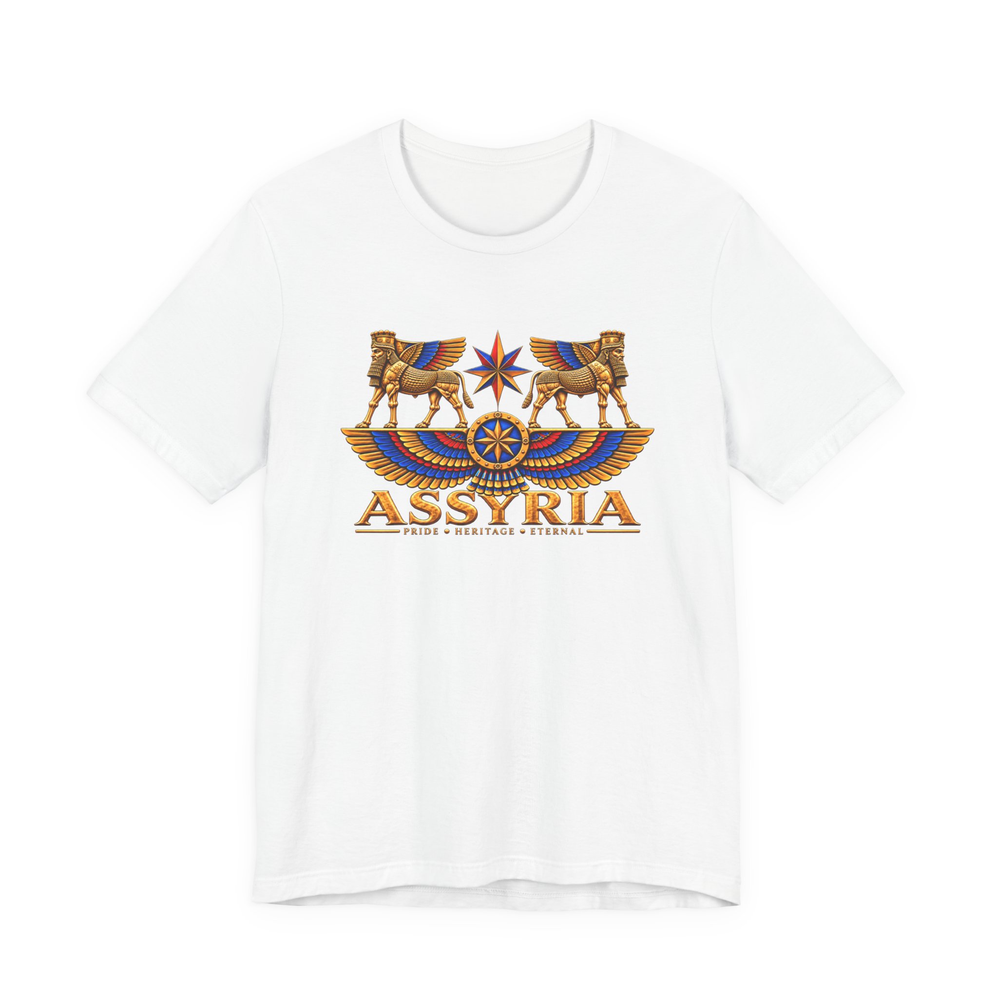 Assyria Heritage Basic T‑Shirt — Assyrian Winged Bulls & Star - Image 7
