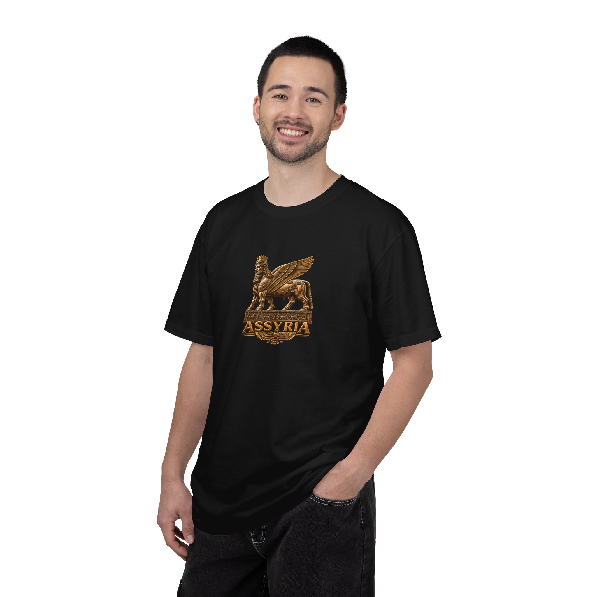 Assyrian Heritage Premium Quality T-Shirt - Winged Bull - Lamassu - Image 3