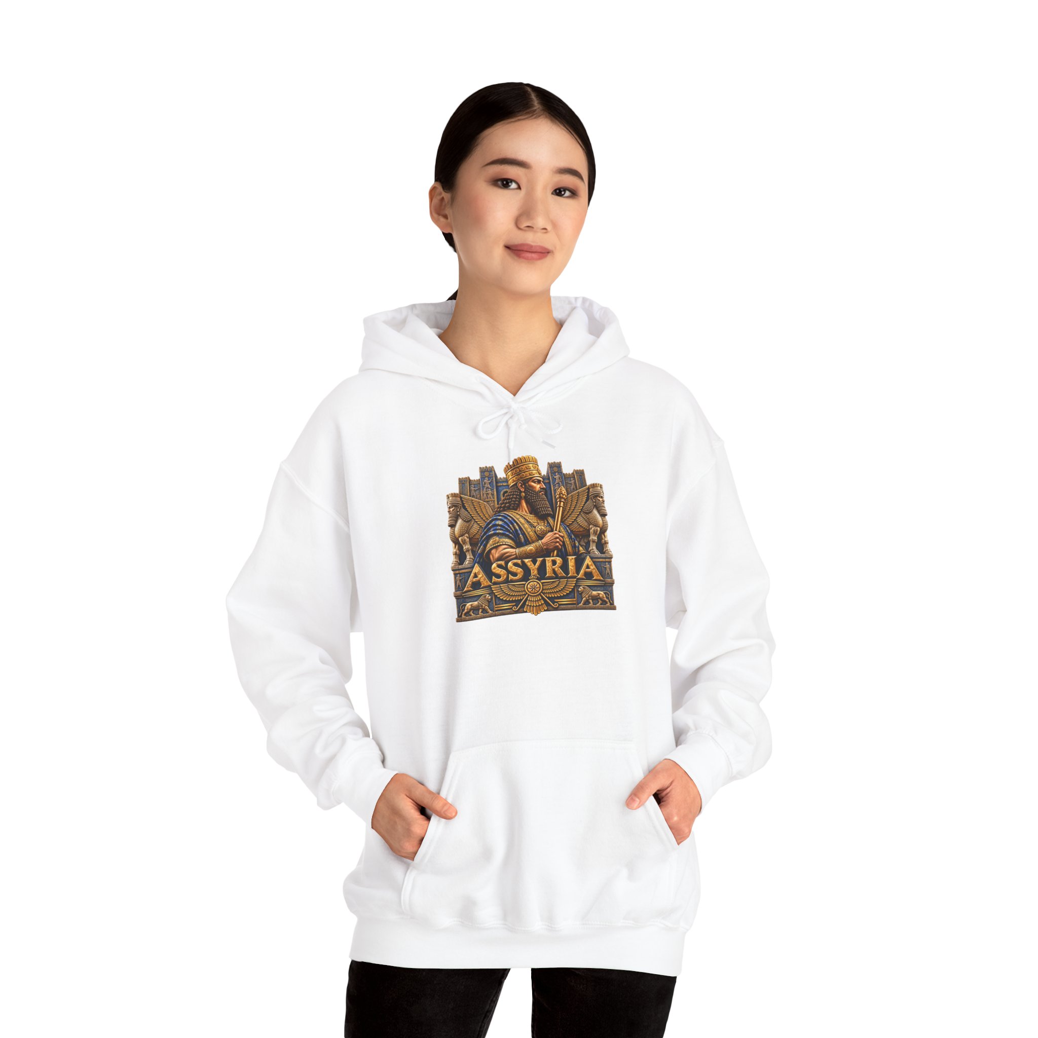 Hoodie Assyrian King Vintage Illustration Assyrian (no zipper) - Image 11