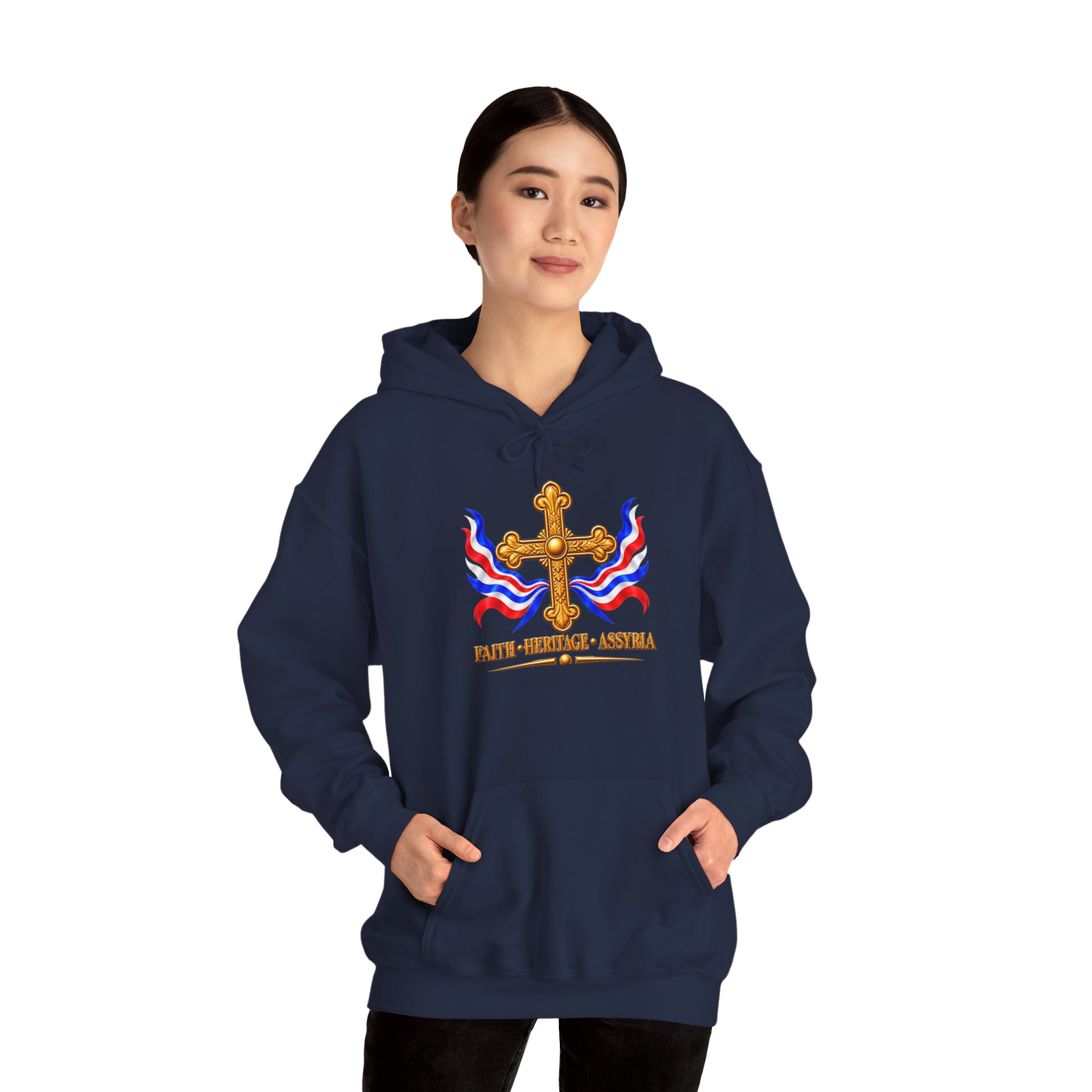 Hoodie Assyrian Faith Heritage Cross River (no zipper) - Image 9