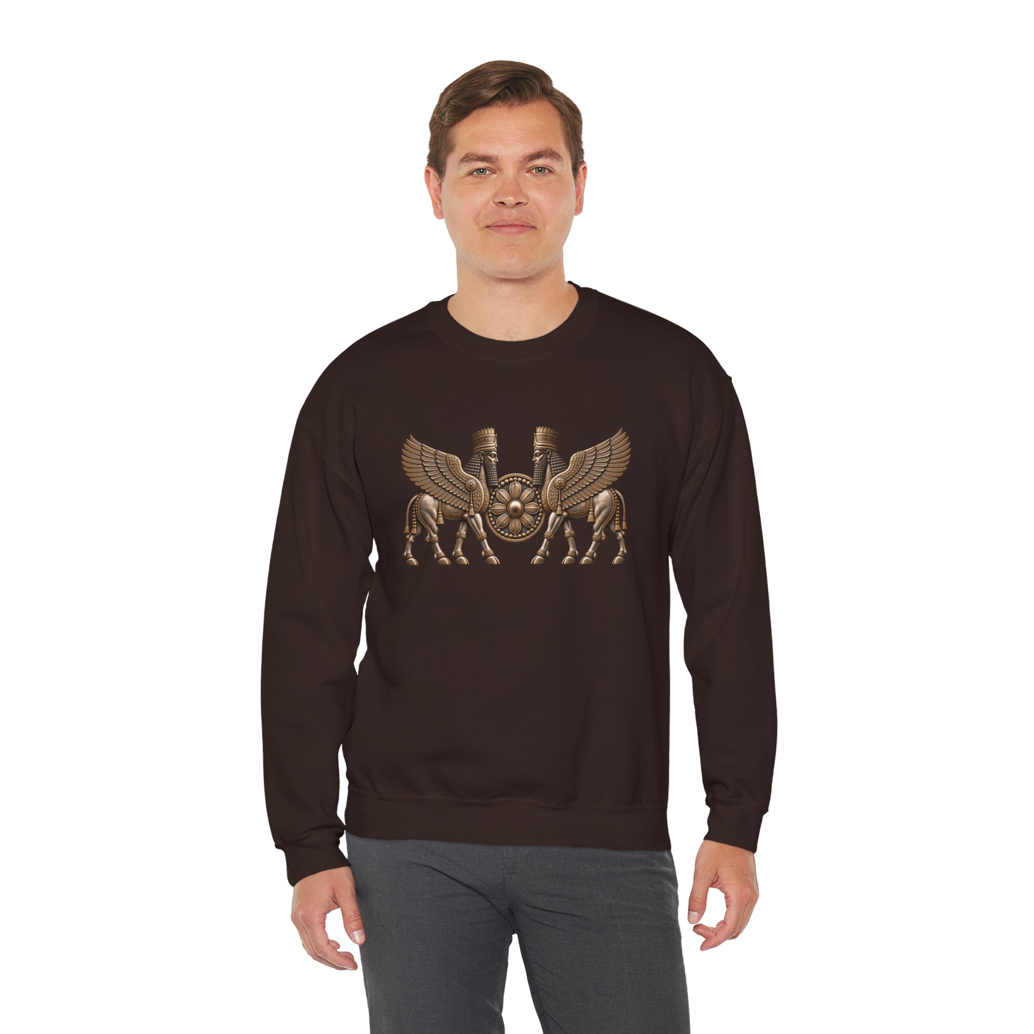 Two Winged Lamassu Crewneck Sweatshirt — Ancient Assyrian - Image 18