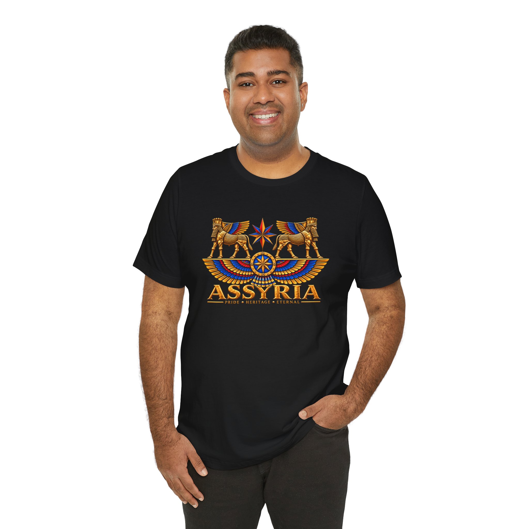 Assyria Heritage Basic T‑Shirt — Assyrian Winged Bulls & Star - Image 16