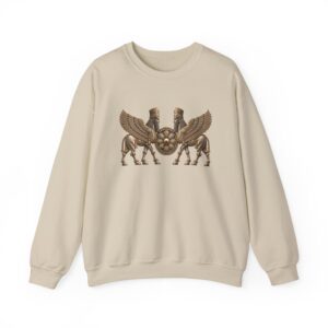 Two Winged Lamassu Crewneck Sweatshirt — Ancient Assyrian