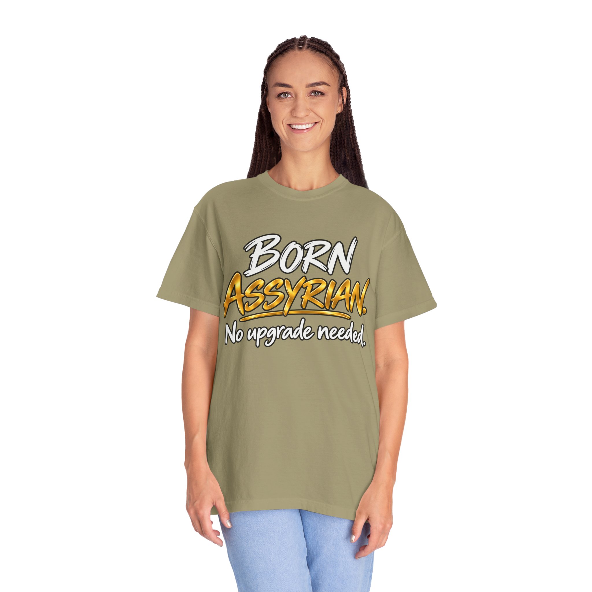 Born Assyrian. No Upgrade needed - Premium Quality T-shirt - Image 15