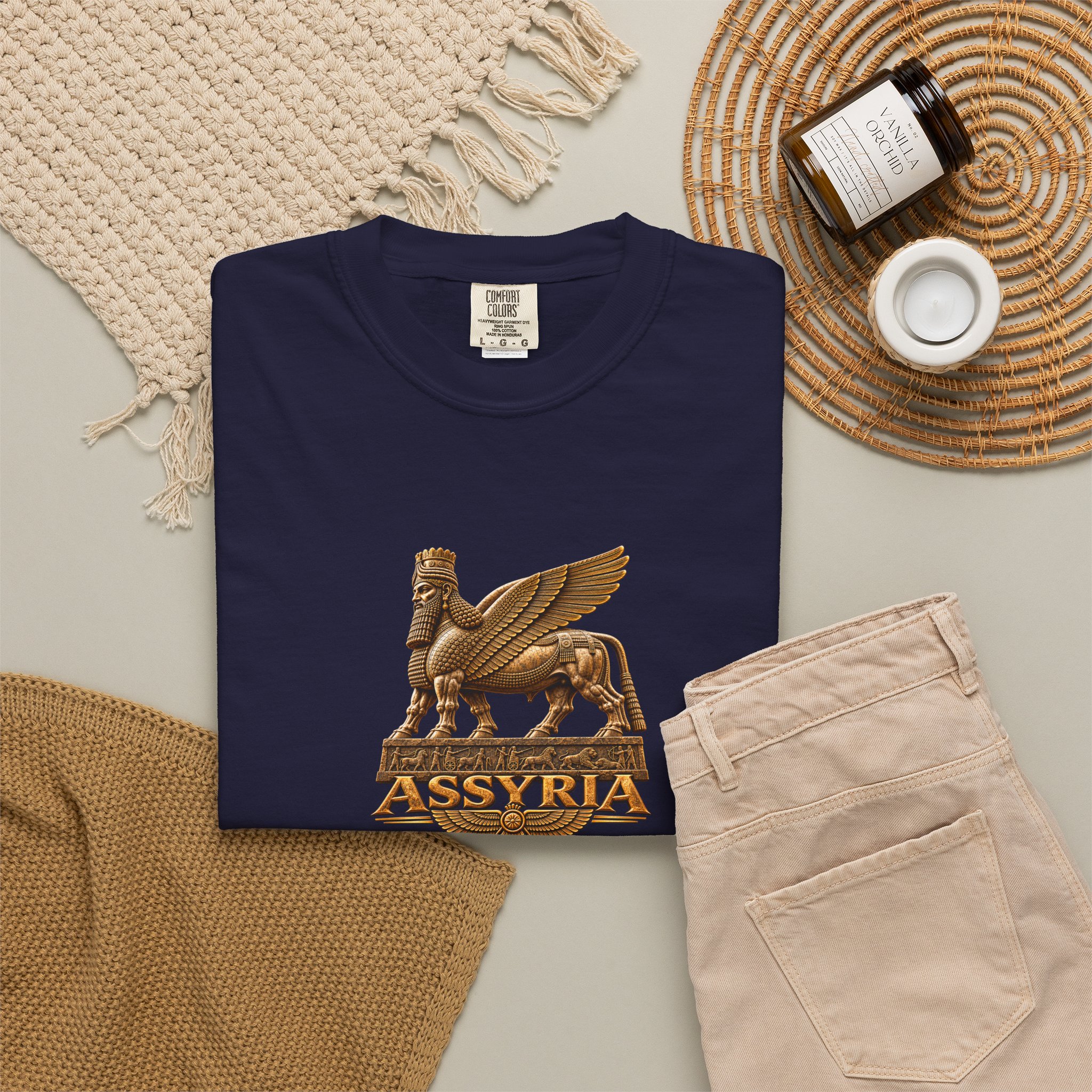 Assyrian Heritage Premium Quality T-Shirt - Winged Bull - Lamassu - Image 18