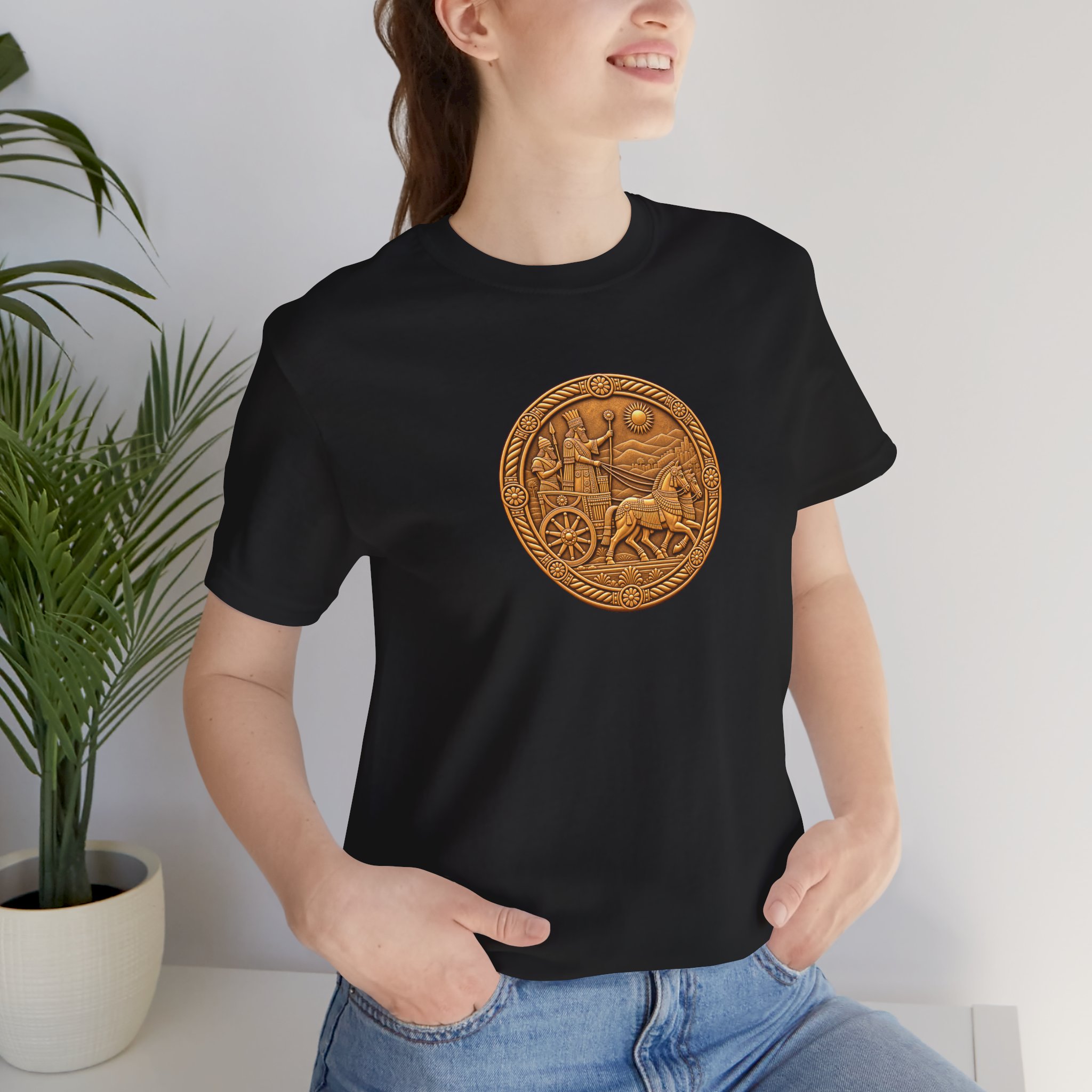 Assyria Heritage Basic T‑Shirt — Assyrian Chariot Medallion - Image 6