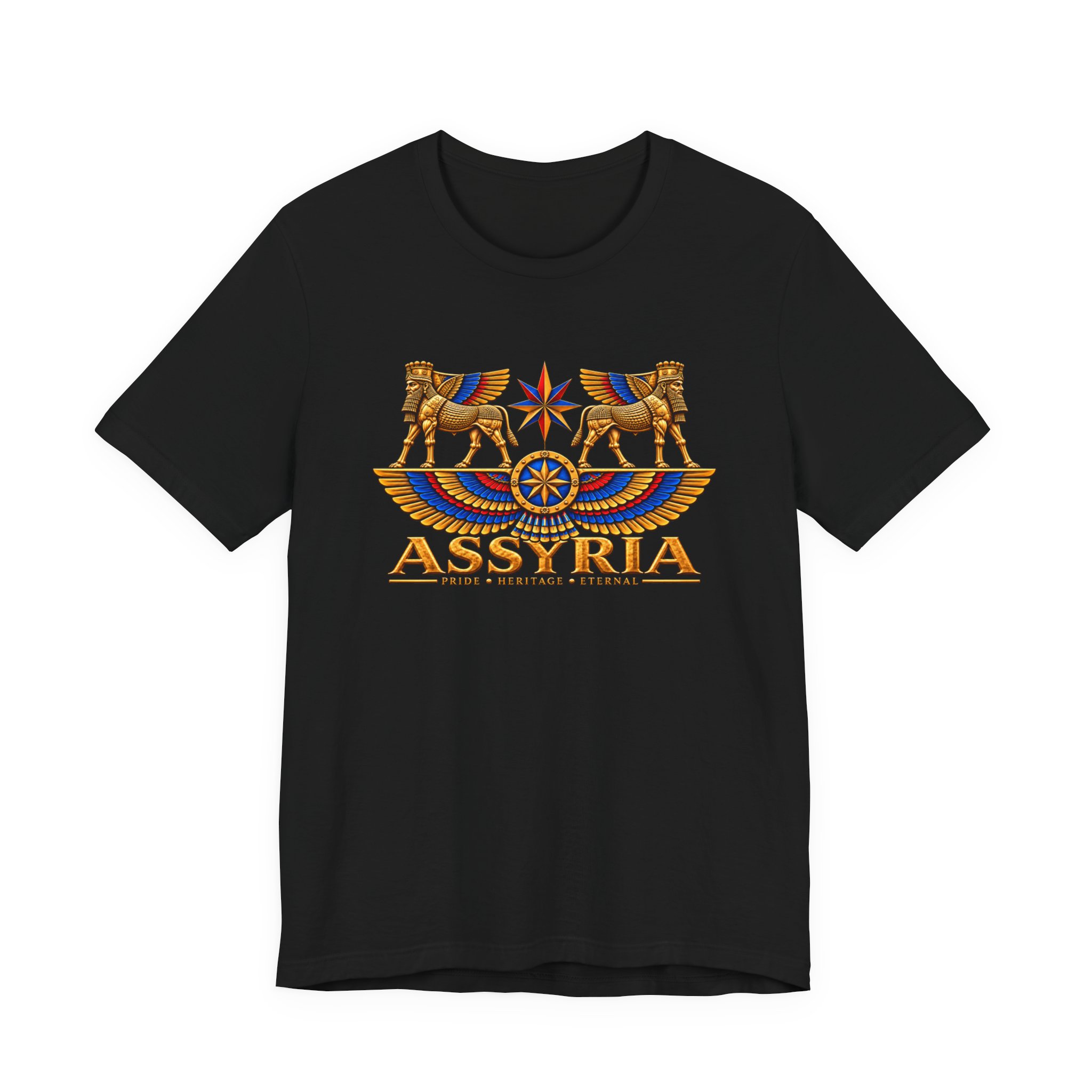 Assyria Heritage Basic T‑Shirt — Assyrian Winged Bulls & Star - Image 13