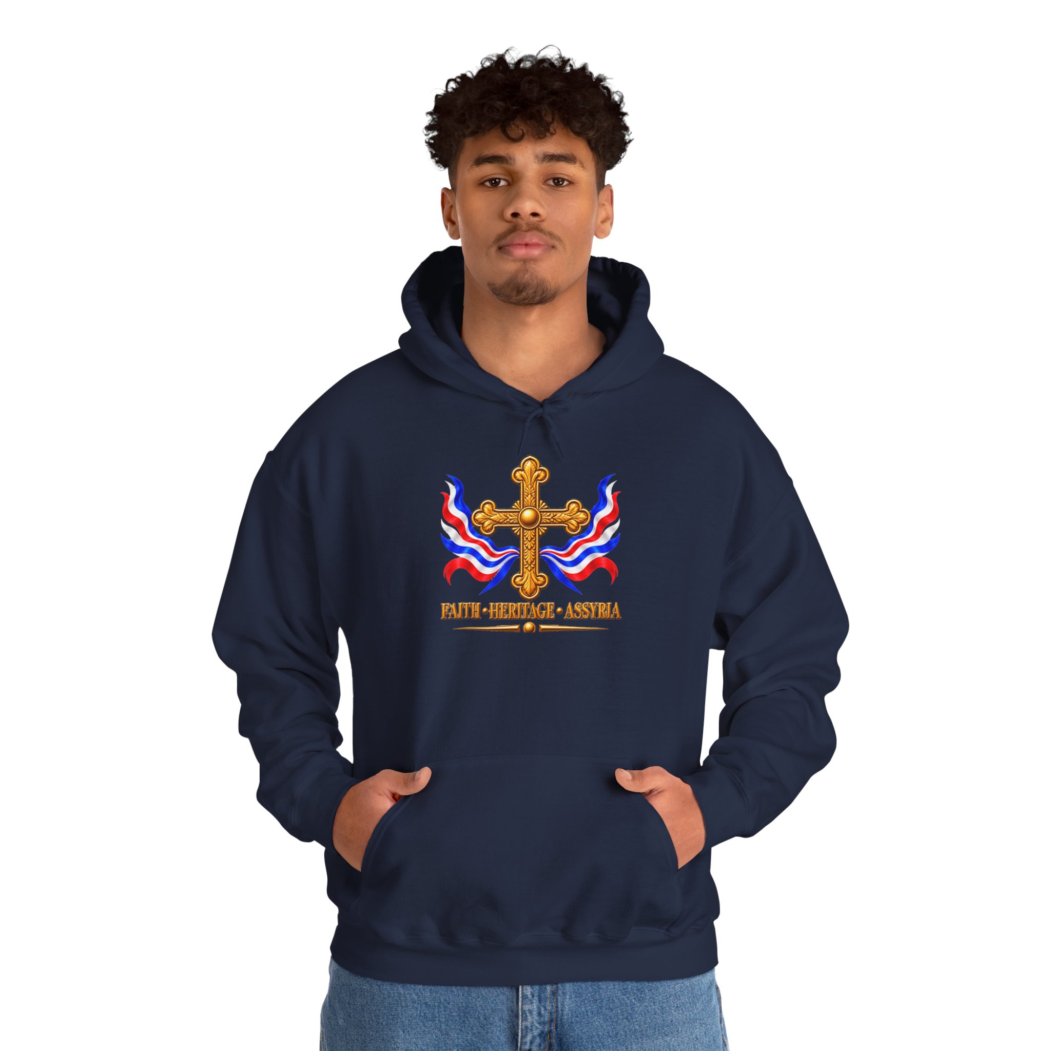 Hoodie Assyrian Faith Heritage Cross River (no zipper) - Image 7