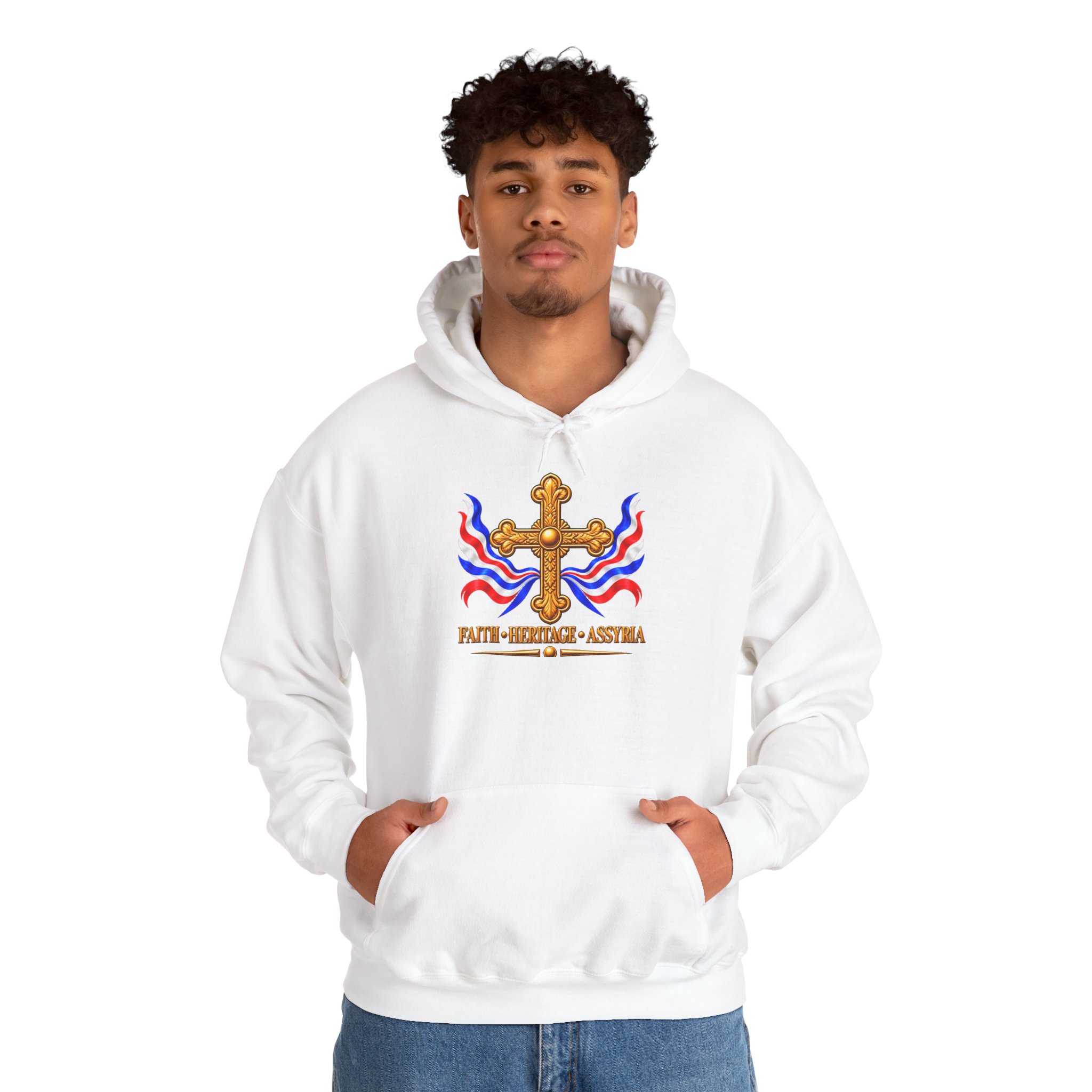 Hoodie Assyrian Faith Heritage Cross River (no zipper) - Image 13
