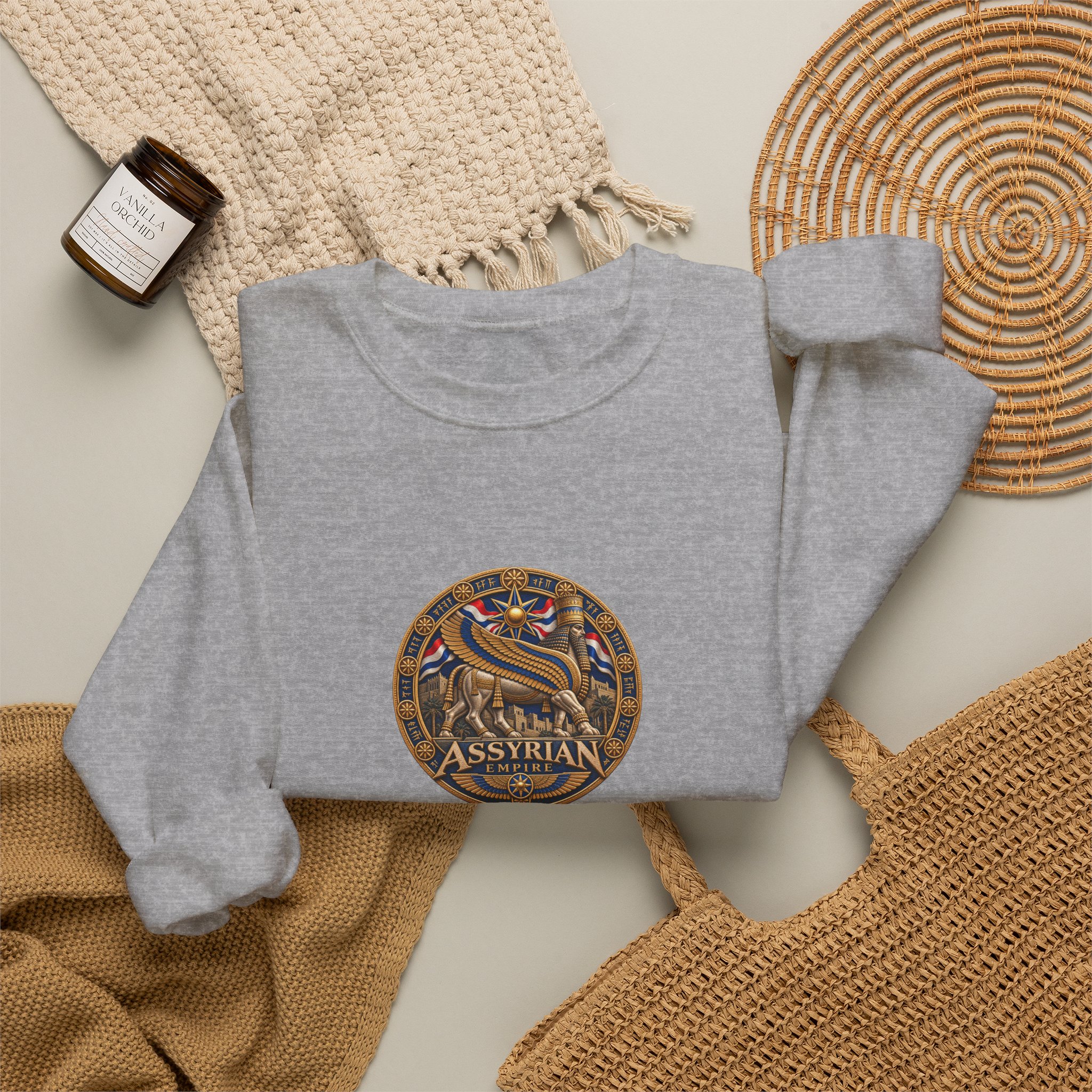 Crewneck Sweatshirt — Ancient Assyrian Medallion - Image 16