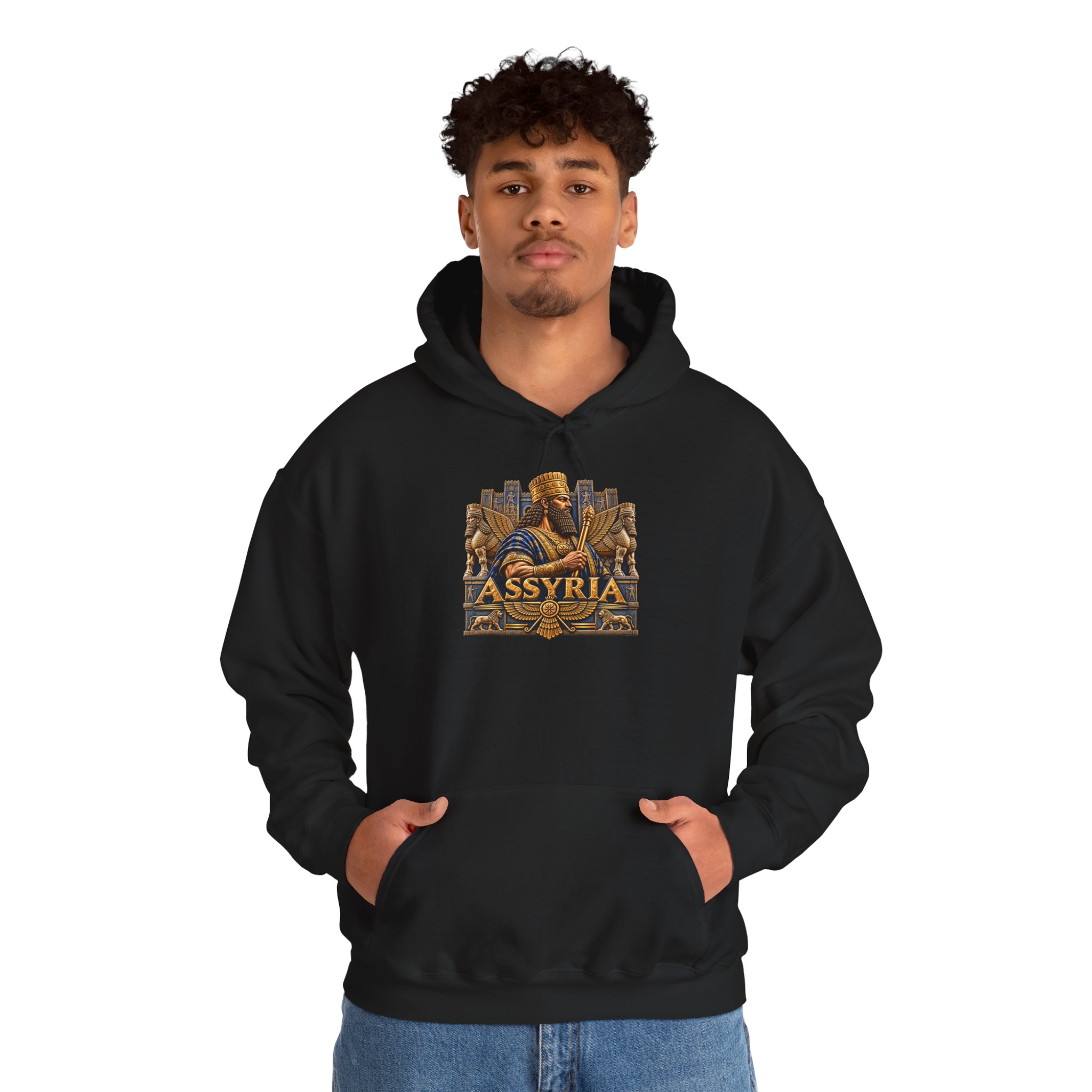 Hoodie Assyrian King Vintage Illustration Assyrian (no zipper) - Image 8