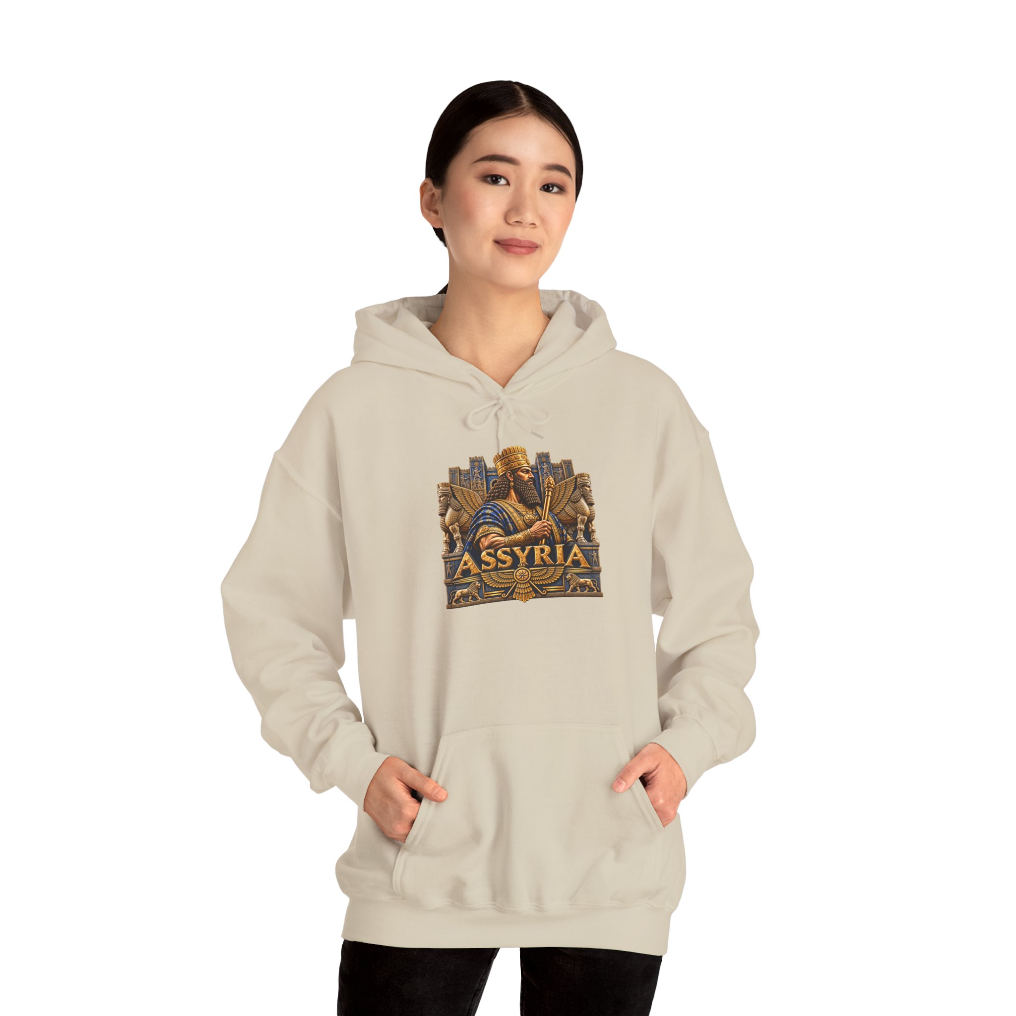Hoodie Assyrian King Vintage Illustration Assyrian (no zipper) - Image 16