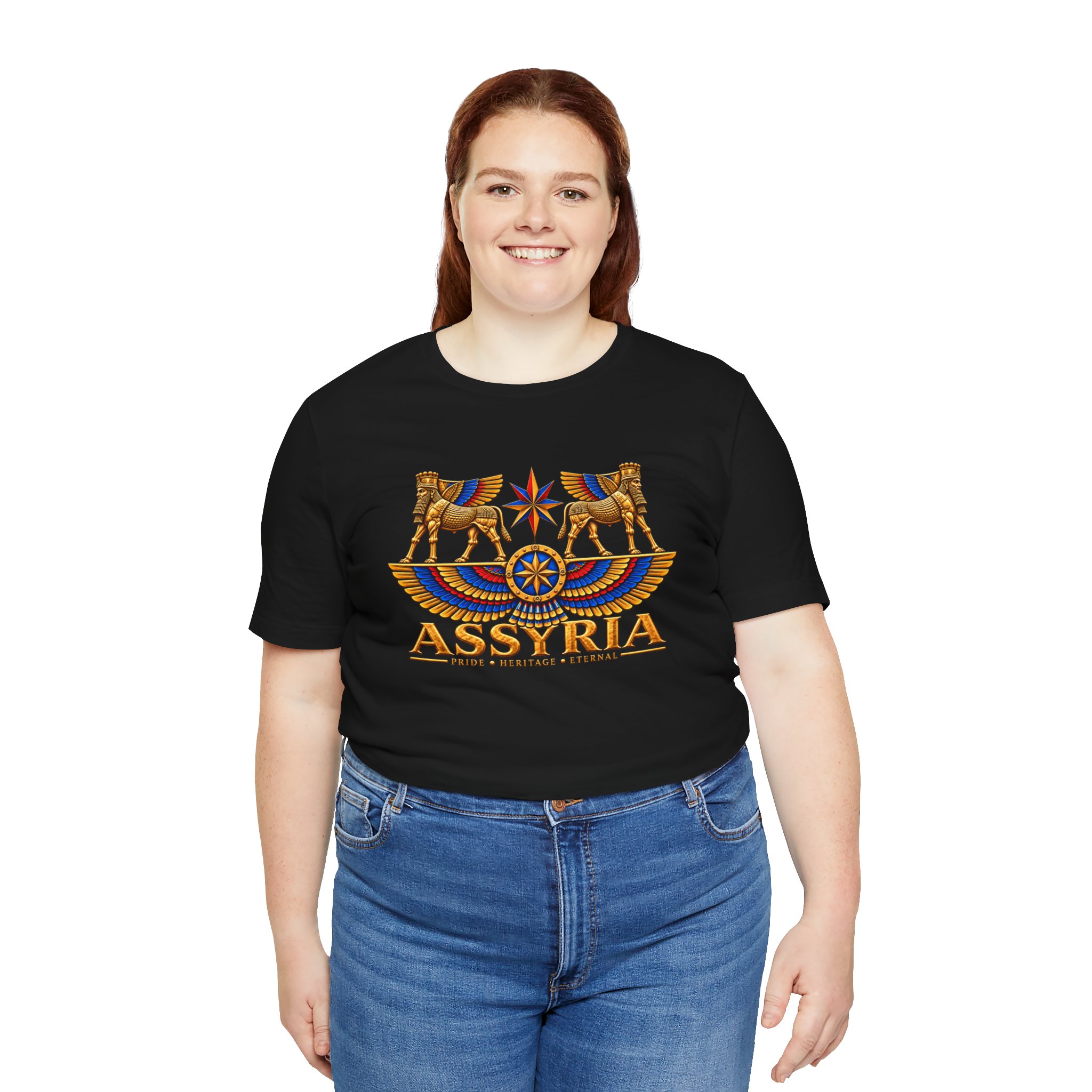 Assyria Heritage Basic T‑Shirt — Assyrian Winged Bulls & Star - Image 15
