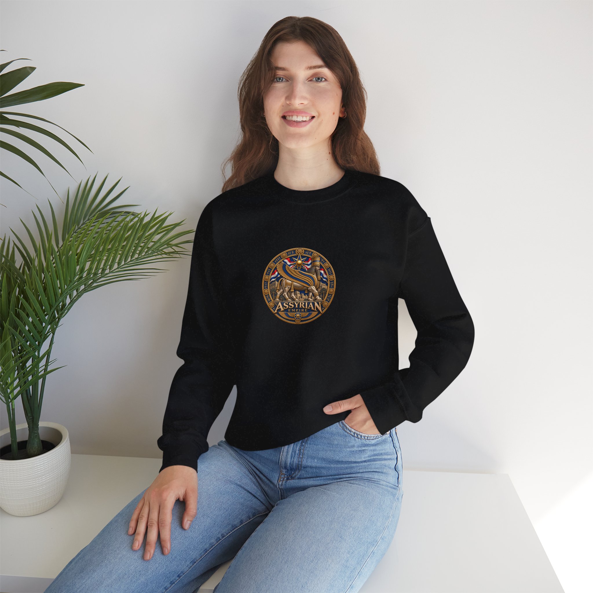 Crewneck Sweatshirt — Ancient Assyrian Medallion - Image 11