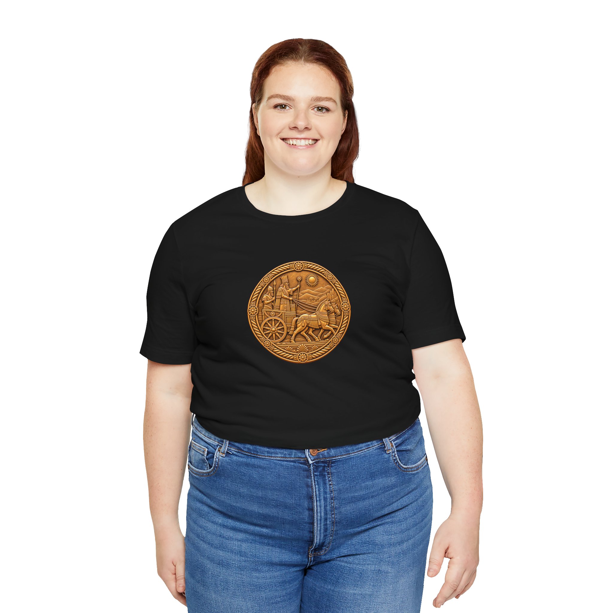 Assyria Heritage Basic T‑Shirt — Assyrian Chariot Medallion - Image 4