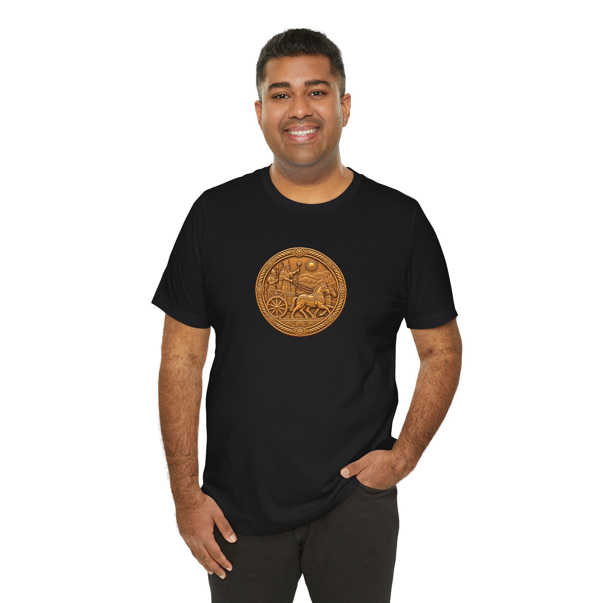 Assyria Heritage Basic T‑Shirt — Assyrian Chariot Medallion - Image 5