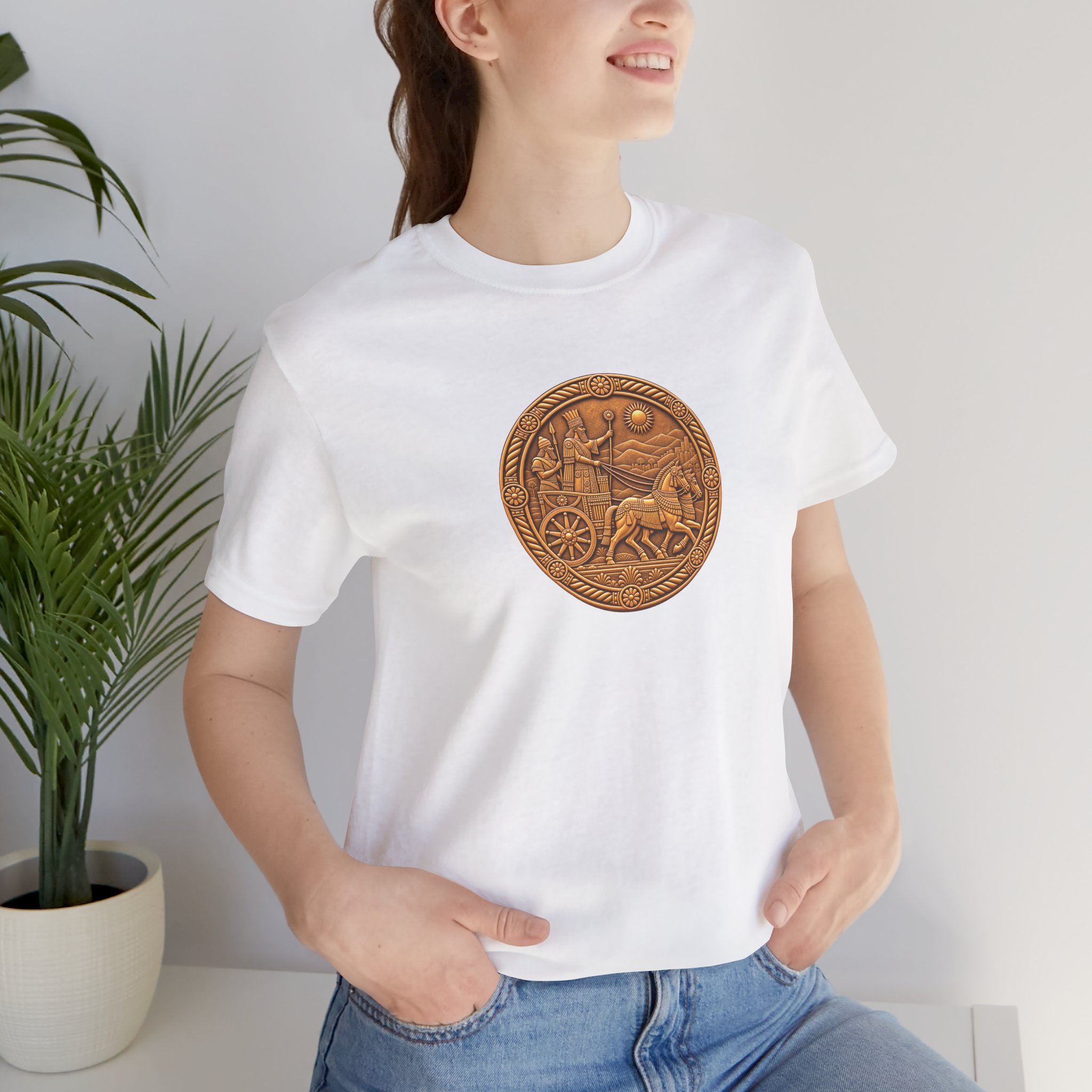 Assyria Heritage Basic T‑Shirt — Assyrian Chariot Medallion - Image 17