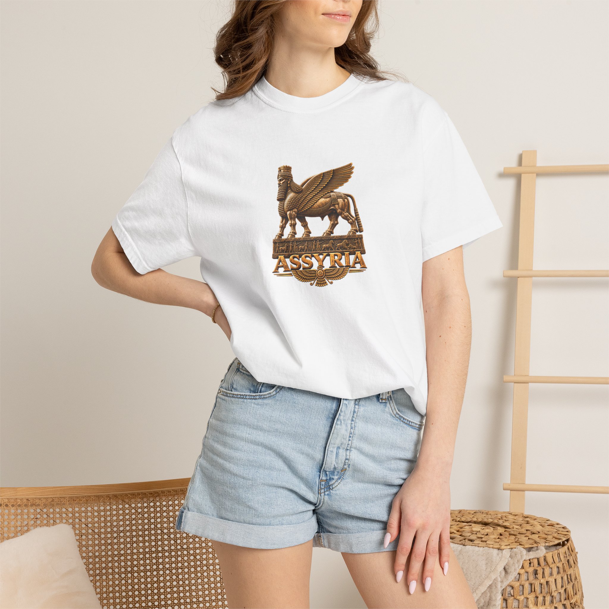 Assyrian Heritage Premium Quality T-Shirt - Winged Bull - Lamassu - Image 9