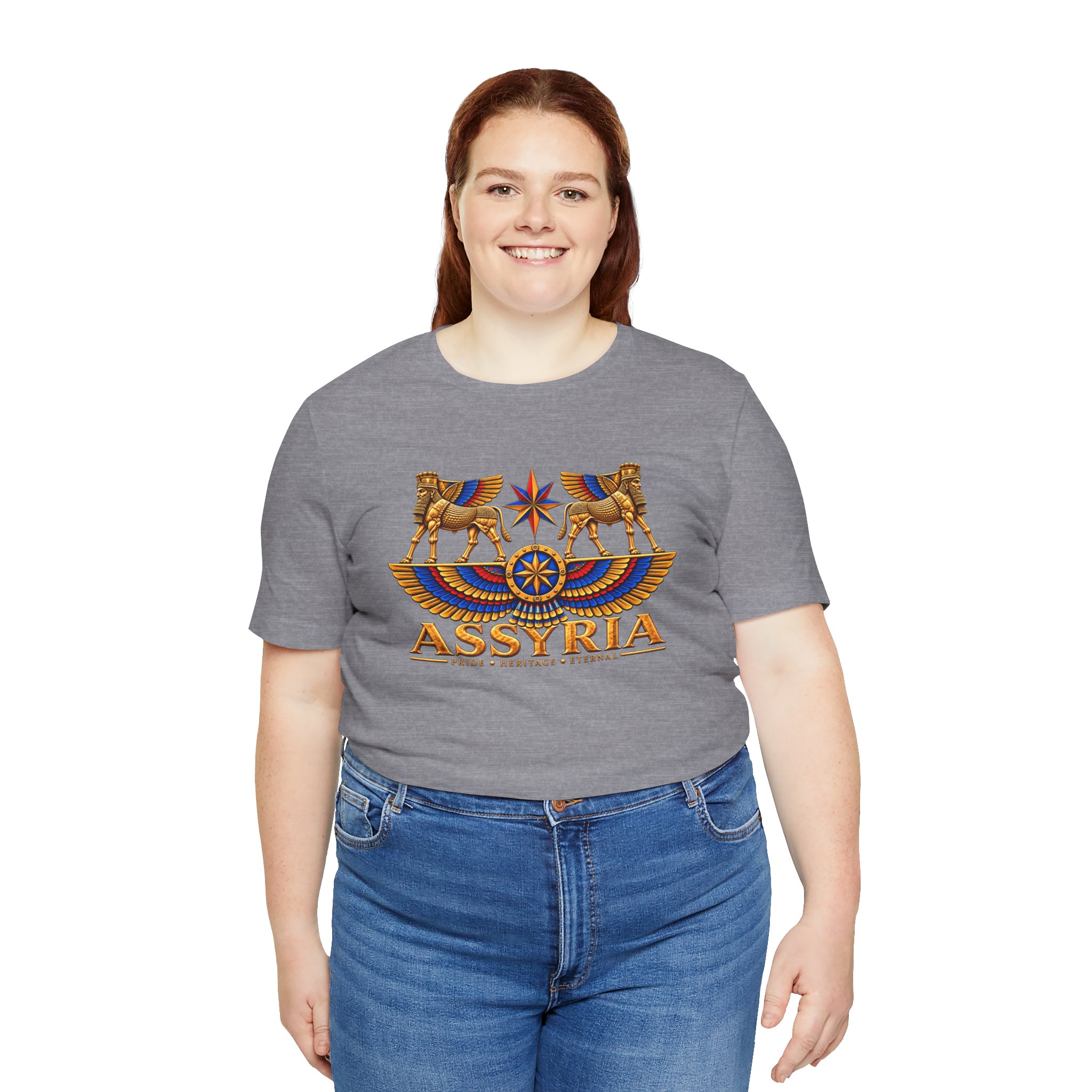 Assyria Heritage Basic T‑Shirt — Assyrian Winged Bulls & Star - Image 20