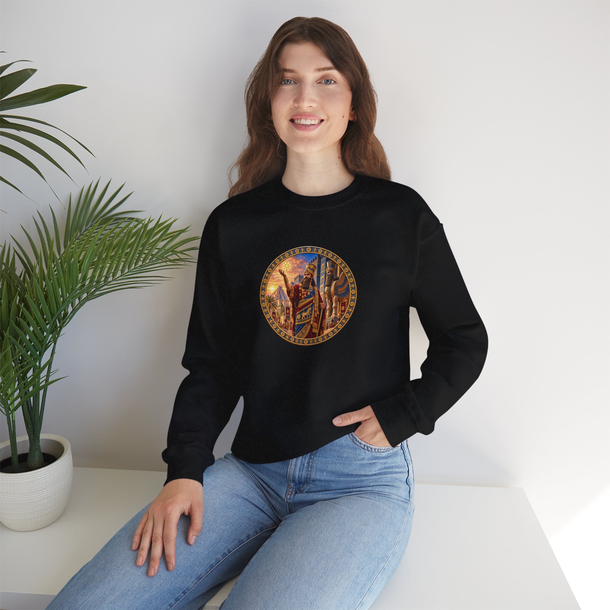 Crewneck Sweatshirt — Assyrian King - Image 7