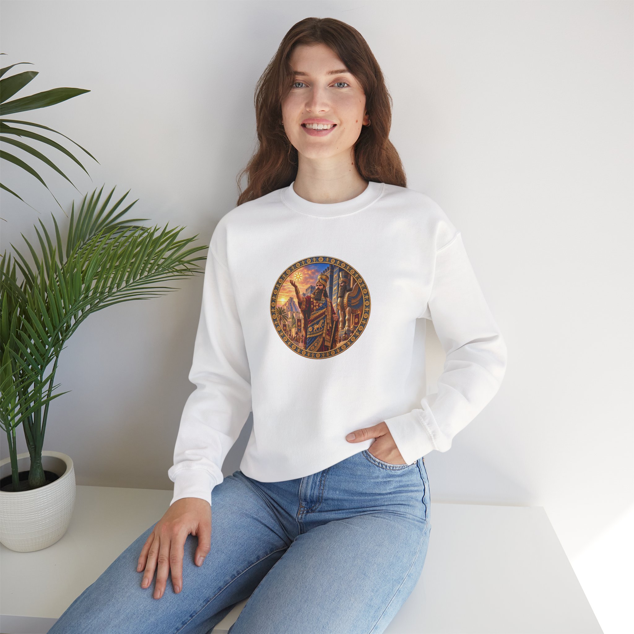 Crewneck Sweatshirt — Assyrian King - Image 12