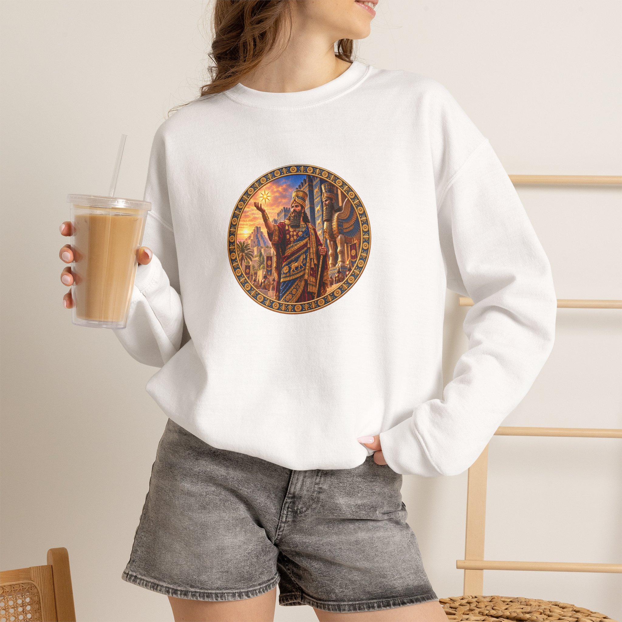 Crewneck Sweatshirt — Assyrian King - Image 14